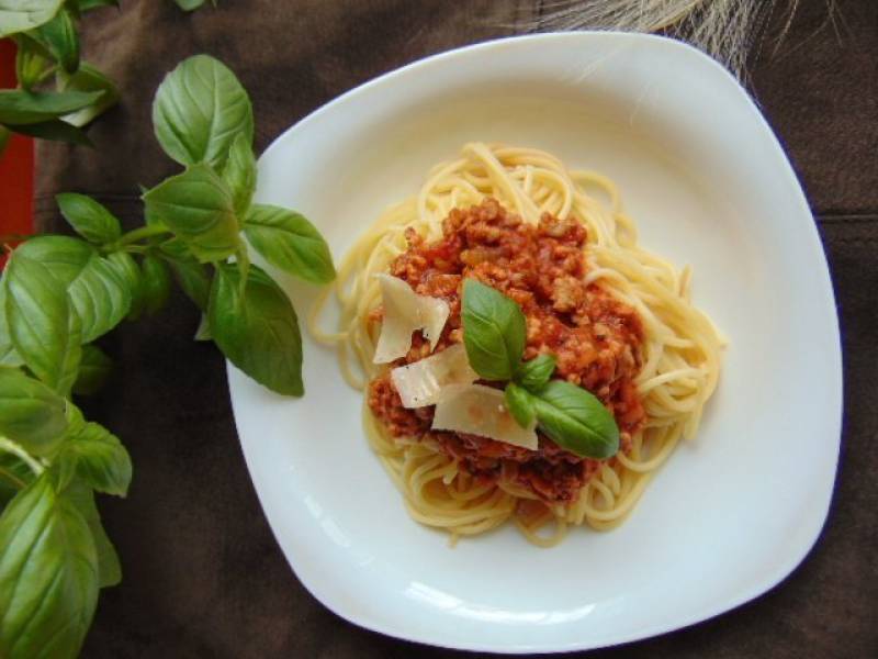 Spaghetti alla bolognese.