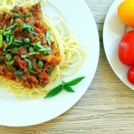 Spaghetti z soczewicą i kaparami