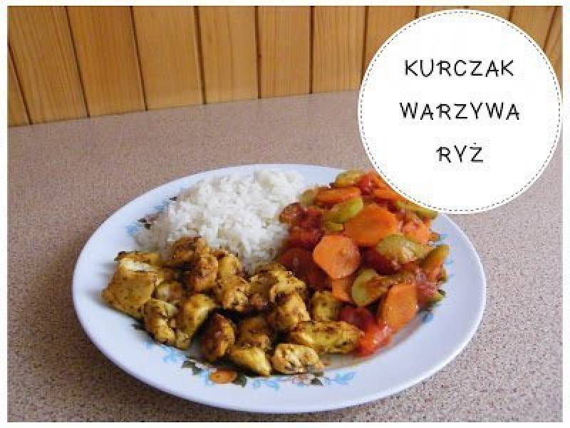 Kurczak, warzywa, ryż