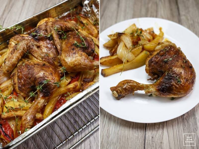 Niesamowity kurczak paprykowy – pieczony z ziemniakami i cebulą