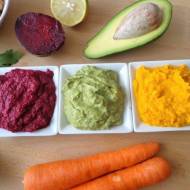 Hummus z warzywami w wersji kolorowej (Hummus colorato con verdure)