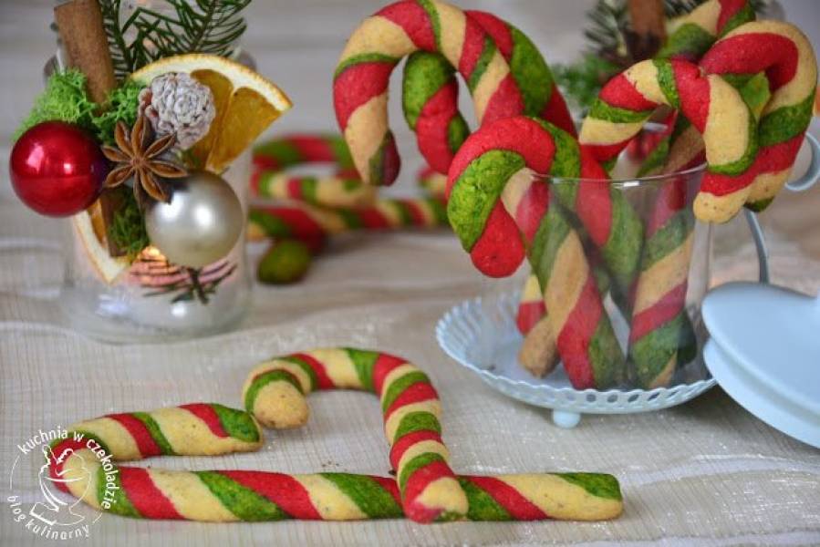 Kruche candy canes- świąteczne laski