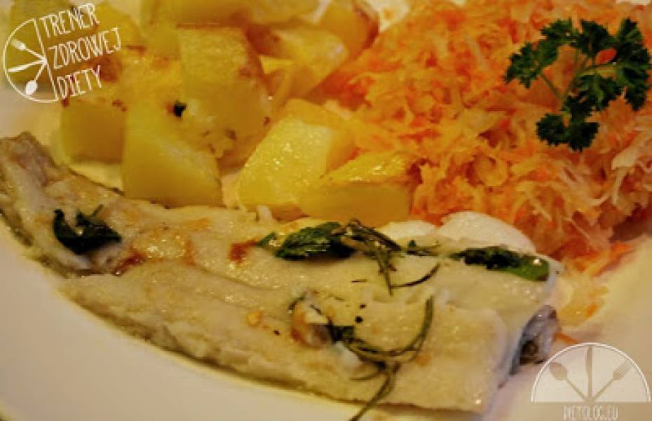 HALIBUT NASZPIKOWANY ZIOŁAMI