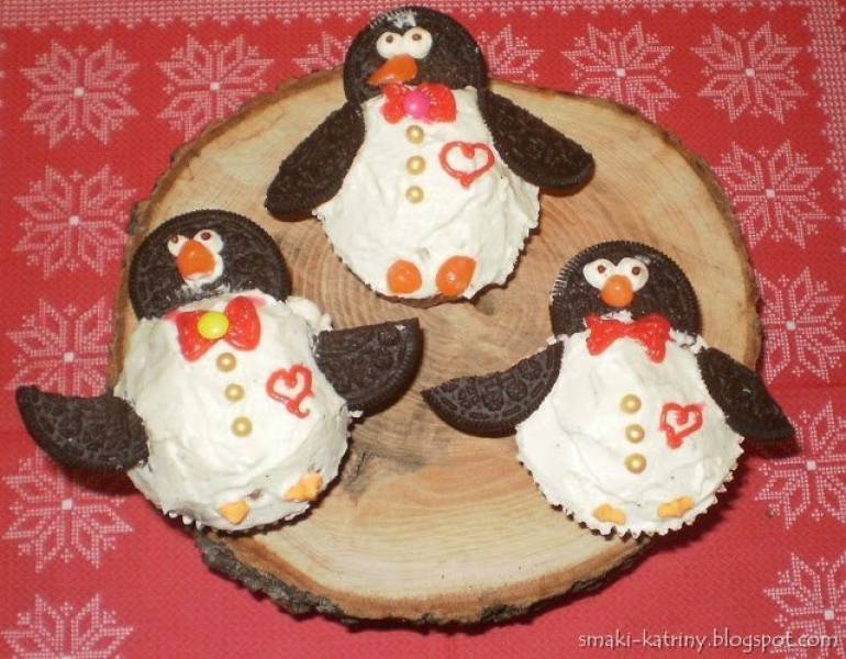walentynkowe muffinki-pingwinki z oreo i inne cupcakes