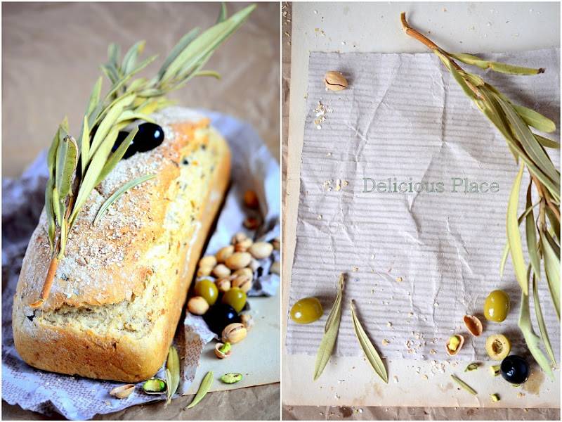 Chleb owsiany oliwkowo-pistacjowy