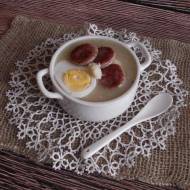 Żurek - krem z pieczoną kiełbasą, jajkiem i chrzanem
