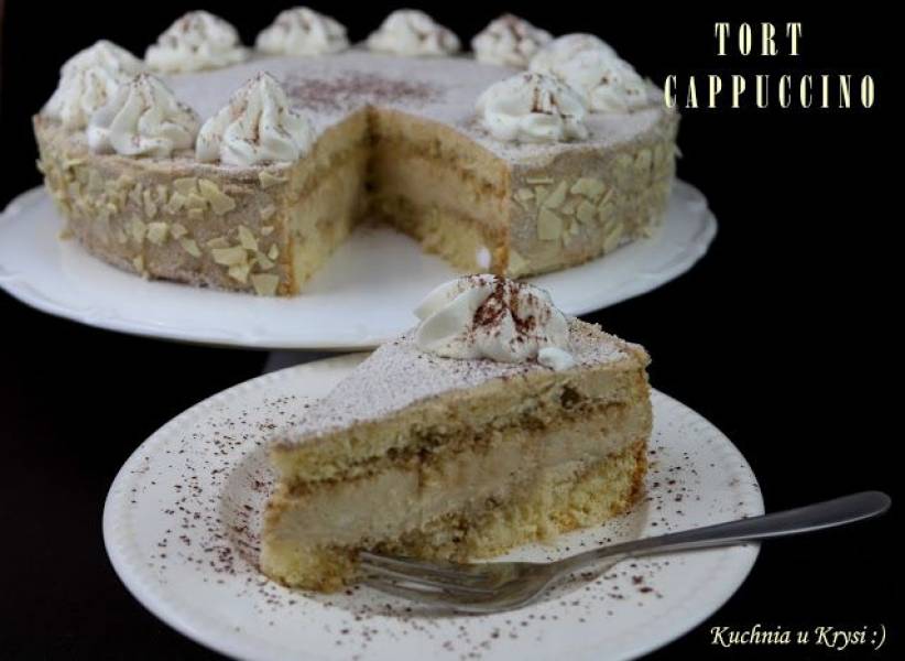 Tort CAPPUCCINO,  moja wersja... na czwarte urodziny bloga