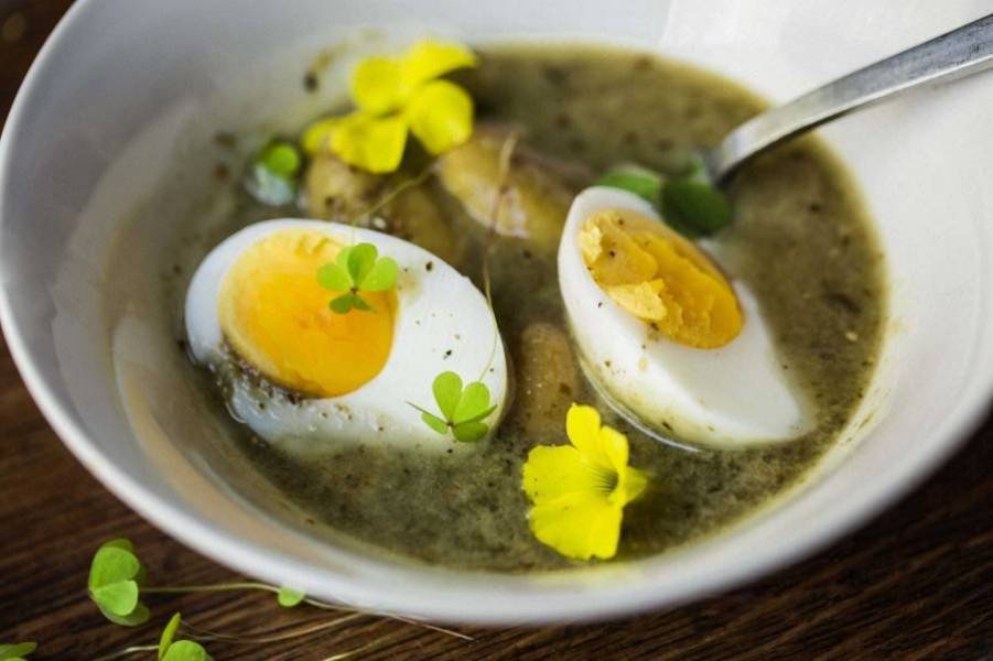 This dark, green soup made out of California wild sorrel might surprise you