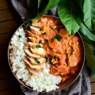 Curry warzywne z kurczakiem na parze i cytrynowym ryżem