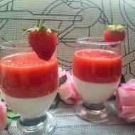 Zimny deser jogurtowy z truskawkami