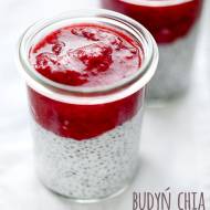 Budyń chia z truskawkami