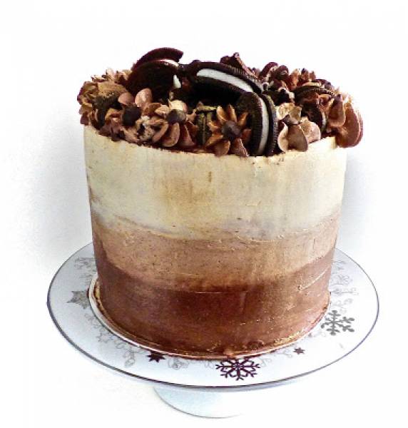Kawowo-czekoladowe ombre... tort