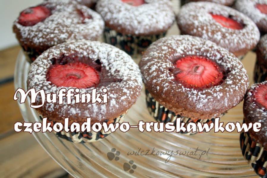 Muffinki czekoladowo-truskawkowe