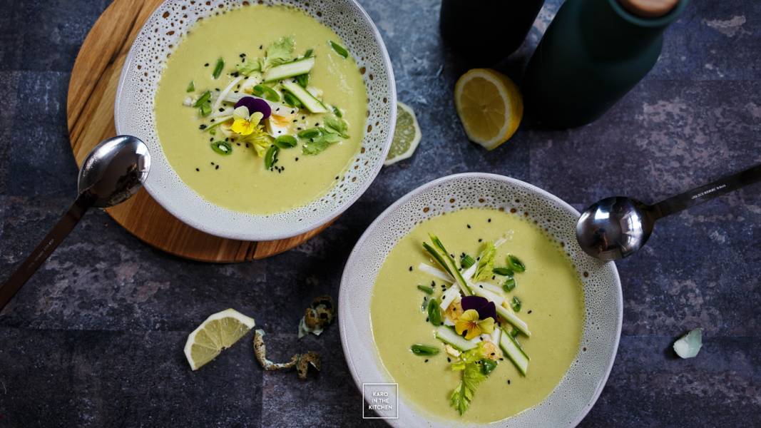 Zupa krem ze szparagów –z tahiną i cytryną