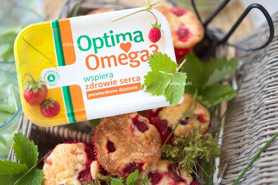 Muffiny z truskawkami i konkurs z Optima Omega3 ♥