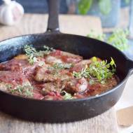 Polędwiczka wieprzowa w sosie rabarbarowym / Pork loin with rhubarb sauce