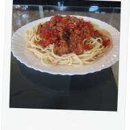 Spaghetti z Papryką i Pieczarkami