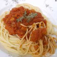 Spaghetti z cukiniowym sosem.