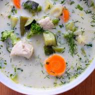 Zupa z kurczakiem i zielonymi warzywami