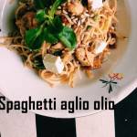 Spaghetti aglio olio z suszonymi pomidorami