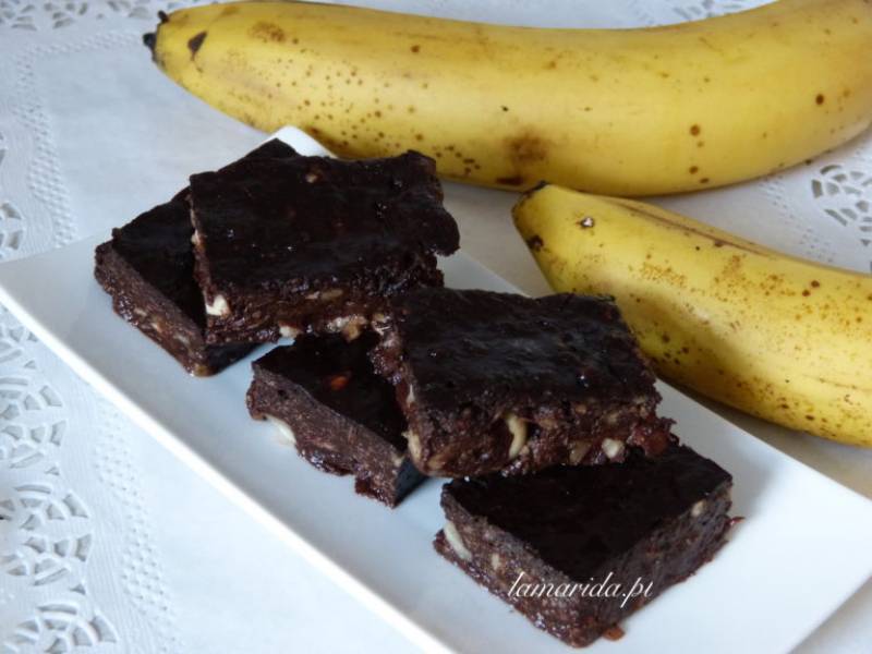 Mocno czekoladowe bananowe brownie (bez glutenu, bez oleju, bez cukru)