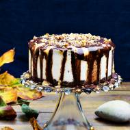 Tort lodowy cheesecake z czekoladowo orzechową praliną