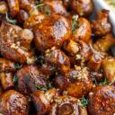 Pieczarki zapiekane w balsamie sojowym z czosnkiem