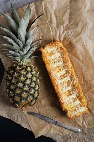 Ciasto z mąki kokosowej z ananasem | FIT ciasto