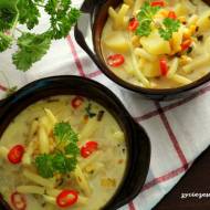 Pikantna zupa z fasolką szparagową i ziemniakami
