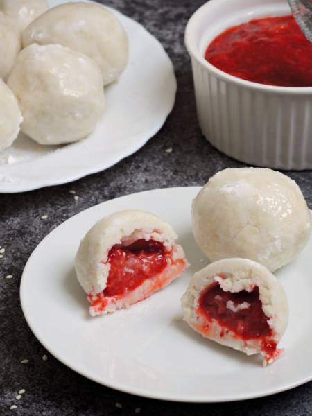 Przepis Na Daifuku Mochi Moja Wielka Japonska Improwizacja Rabarbarowo Katalogsmakow Pl