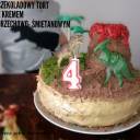 DINO PARTY CZEKOLADOWY TORT Z KREMEM ORZECHOWO-ŚMIETANOWYM