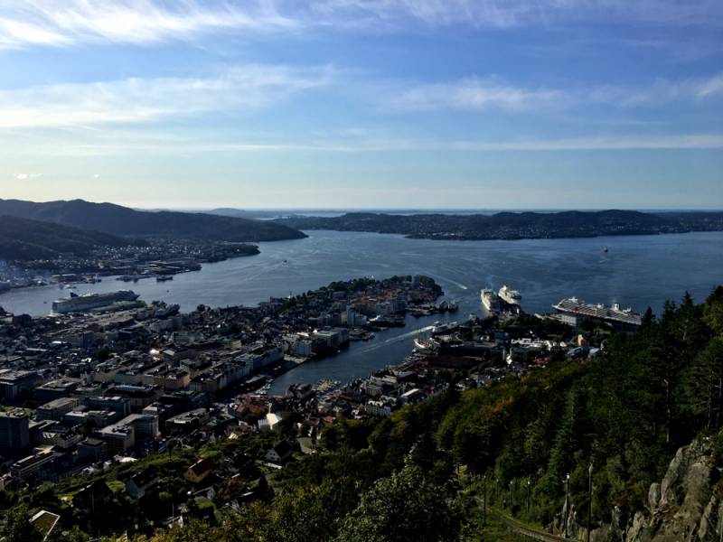 Niezwykła panorama Bergen – wzgórze Fløyen i kolejka Fløibanen