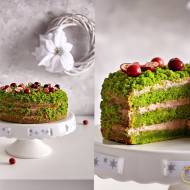 Zielony tort z piernikowym kremem