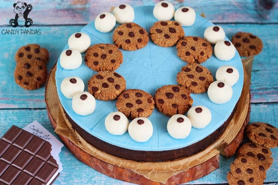 Proteinowy torcik Cookie Monster  (bez glutenu, cukru białego, laktozy, wegańskie)