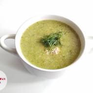 Zupa brokułowa z klopsikami drobiowymi i kaszą jęczmienną