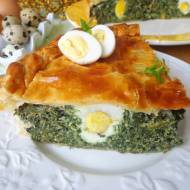 Torta Pasqualina - włoski wypiek wielkanocny ze szpinakiem, jajkiem i ricottą