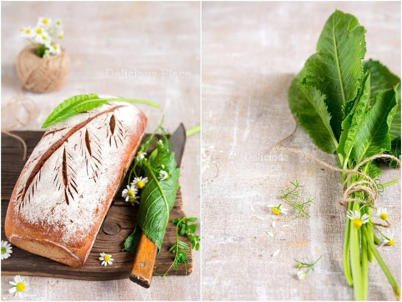 Chleb żytni na zakwasie z liściem chrzanu / Sourdough rye bread with horseradish leaf