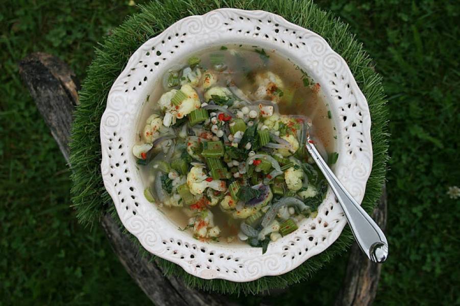 Rozgrzewająca zupa z serela naciowego i kalafiora – dietetyczna i aromatyczna