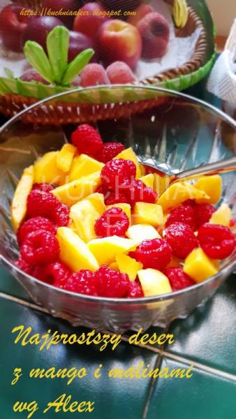 Najprostszy deser z mango i malinami wg Aleex