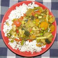 ryż paraboliczny+czarny ryż  z warzywami...