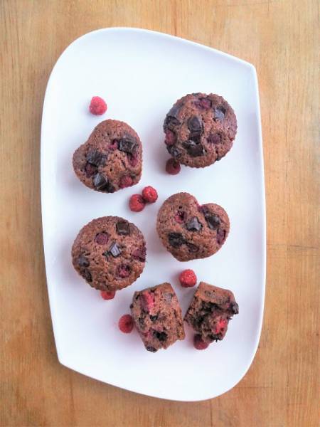 Czekoladowe muffinki z malinami / Chocolate Raspberry Muffins