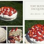 Tort bezowy Dacquoise z daktylami i orzechami włoskimi