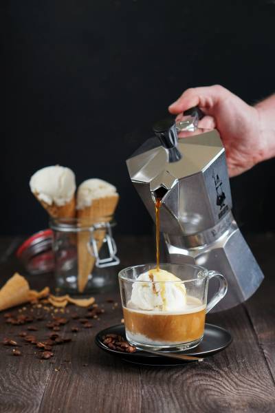 Cafe affogato i domowe lody waniliowe (bez maszyny)