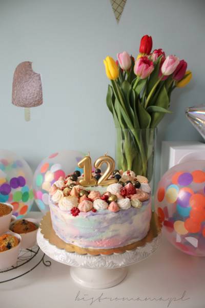 Malinowy tort urodzinowy