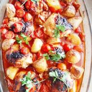 Udka pieczone z pomidorkami i ziemniakami