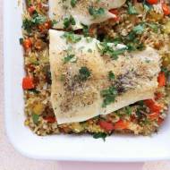 Ryba z piekarnika z warzywami i ryżem / Baked Fish with Rice and Vegetables