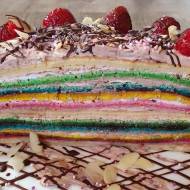 Tort z kolorowych naleśników