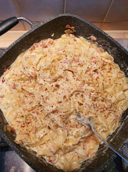 Carbonara z sosem z mascarpone