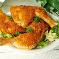 Panierowane pieczone ćwiartki kurczaka