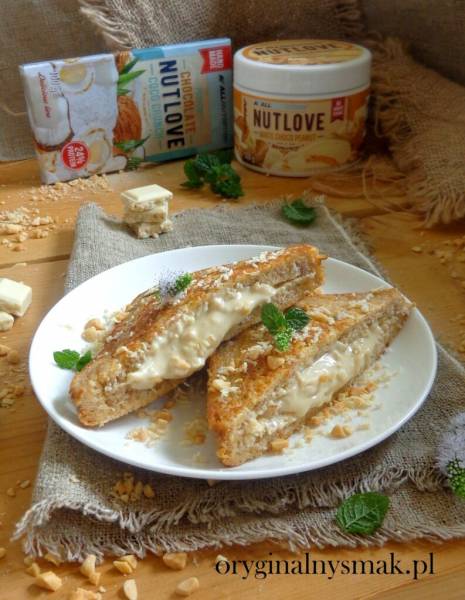 Pełnoziarniste tosty francuskie z kremem mleczno – orzechowym Nutlove
